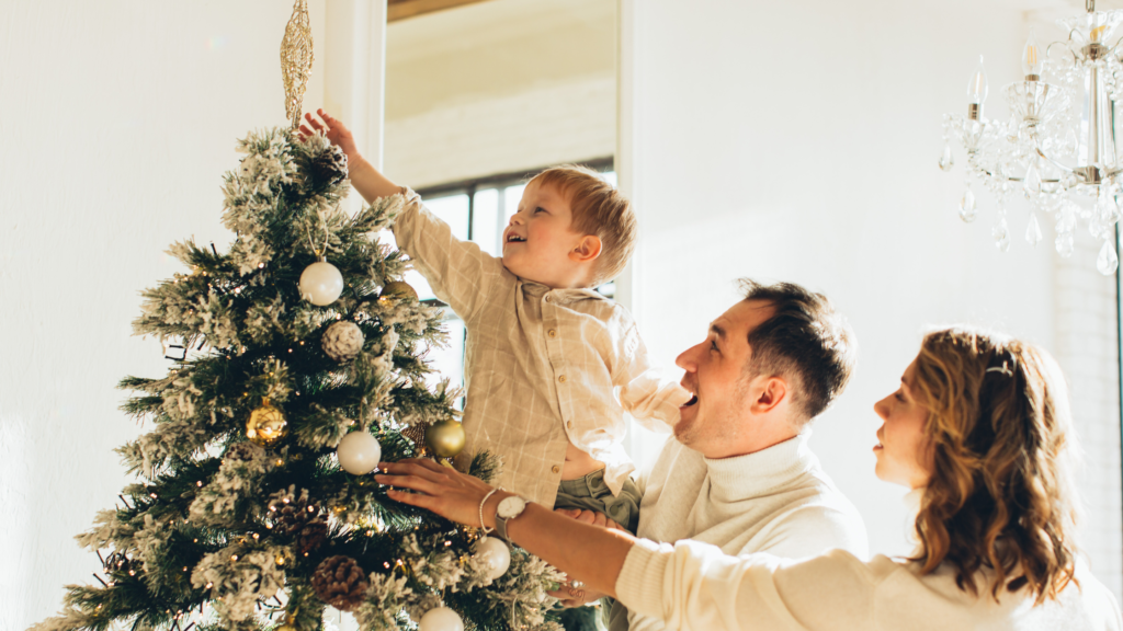 Creating Christmas Traditions for Kids - building christmas tree